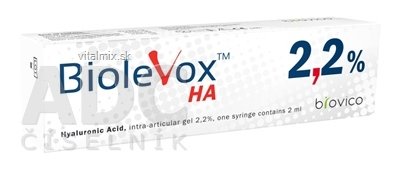 BIOLEVOX HA 2,2% intraartikulární roztok s obsahem hyaluronátu sodného v předplněné stříkačce s jehlou 1x2 ml