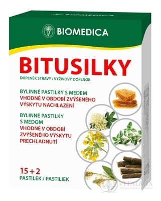 BIOMEDICA BITUSILKY bylinné pastilky 15 + 2 (17 ks)