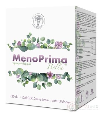 BIOMEDICA MenoPrima Bella + dárek tbl 120 ks + dárek Denní krém s antarcticinom 75 ml, 1x1 set