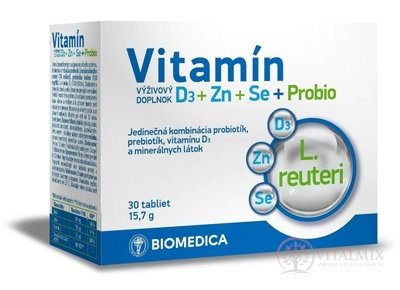 Biomedice Vitamin D3 + Zn + Se + Probio tbl 1x30 ks