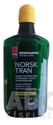 BIOPHARMA NORSK TRAN rybí olej s citronově-bylinnou příchutí 1x500 ml