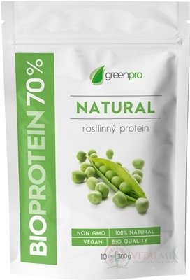 Bioproteiny 70% GreenPro NATURAL prášek na přípravu nápoje 1x300 g