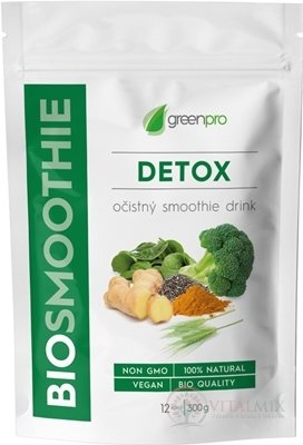 BIOSMOOTHIE GreenPro DETOX prášek pro přípravu smoothie 1x300 g