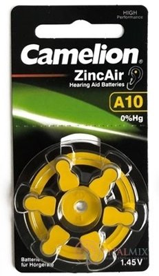 CAMELION ZincAir A10 baterie do sluchadel - 1,45 V, žlutá 1x6 ks