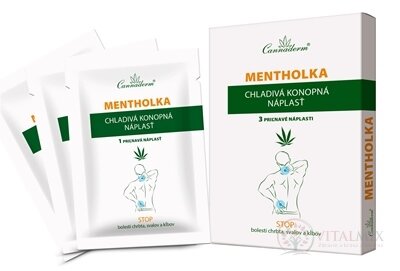 Cannaderm MENTHOLKA NÁPLAST chladivá konopná náplast 1x3 ks