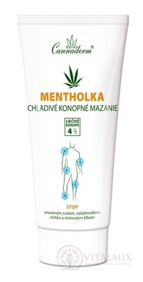 Cannaderm MENTHOLKA konopné mazání na svaly a klouby 1x200 ml