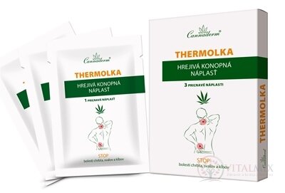 Cannaderm THERMOLKA NÁPLAST hřejivá konopná náplast 1x3 ks