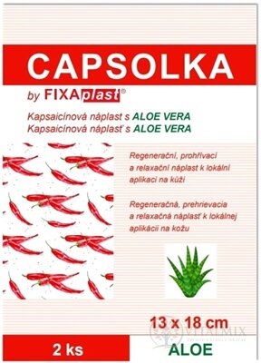 CAPSOLKA hřejivá kapsaicinová náplast s ALOE VERA 13 x 18 cm, 1x2 ks