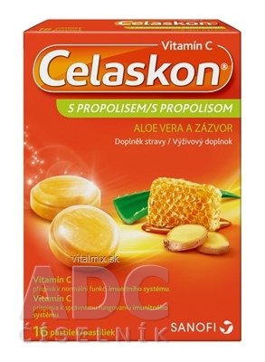 Celaskon s propolisem aloe vera a zázvor pastilky 2x8 ks (16 ks)