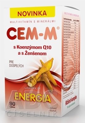 CEM-M pro dospělé ENERGIE tbl (s koenzymem Q10 a se ženšen) 1x90 ks