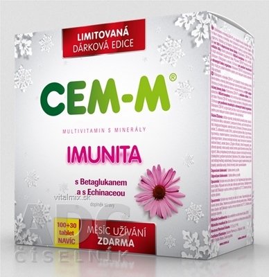CEM-M pro dospělé IMUNITA Vánoce 2015 tbl (s betaglukany as Echinaceou) 100 + 30 navíc (130 ks)