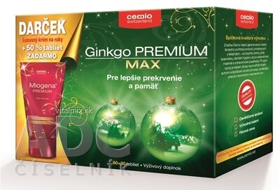 Cemio Ginkgo PREMIUM MAX tbl 60 + 30 zdarma (90 ks) + dárek 2015 (krém na ruce), 1x1 set