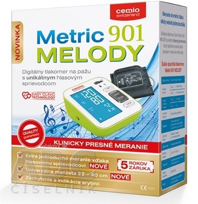 Cemio Metric 901 Melody Tlakoměr digitální, na rameno (s hlasovým průvodcem) 1x1 ks