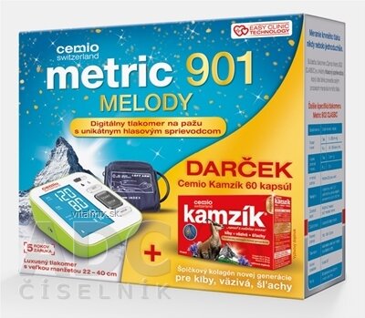 Cemio Metric 901 Melody Tlakoměr digitální, na rameno (s hlasovým průvodcem) + dárek 2017 (Kamzík 60 cps), 1x1 set