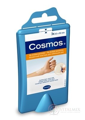 COSMOS (HYDRO-ACTIVE) náplast na drobná poranění (65x90mm) 3 ks + nůžky, 1x1 set