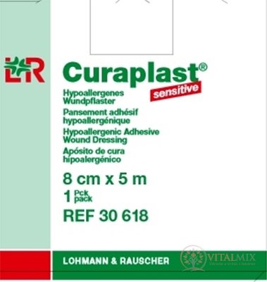 CURAPLAST Sensitive 8cmx5m rychloobvaz na rány-5 m rolka v dávkovací krabici 1x1 ks