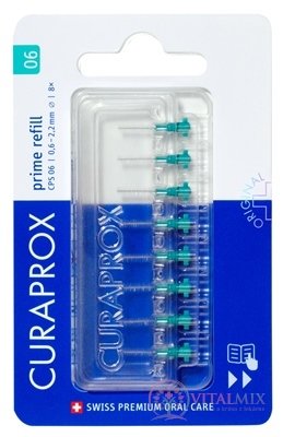 CURAPROX CPS 06 prime refill tyrkysová mezizubní kartáčky bez držáku 1x8 ks