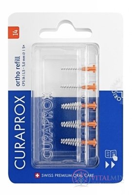 CURAPROX CPS 14 ortho refill oranžová mezizubní kartáčky bez držáku 1x5 ks