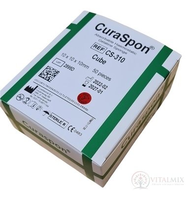 CuraSpon Cube CS-310 želatinové hemostatikum (10x10x10 mm) 1x50 ks