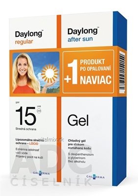 Daylong regular SPF 15 + After sun Gel NAVÍC locio 200 ml + gel 200 ml, 1x1 set