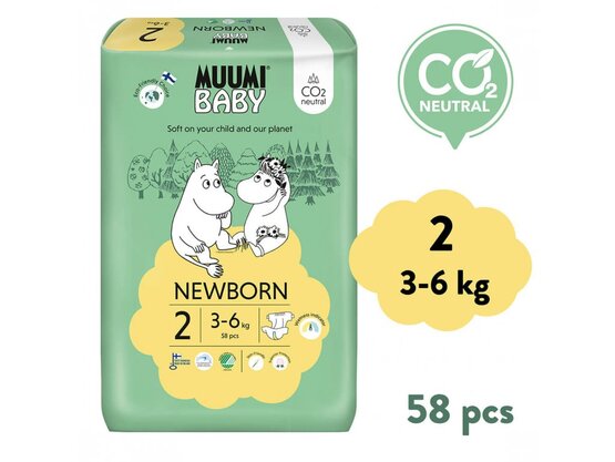 MUUMI BABY 2 PLENY 3-6KG 58KS