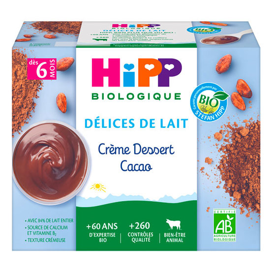 HIPP BIO Mléčný dezert kakaový 4x100g