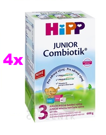 HiPP 3 JUNIOR Combiotik (4-Balení) mléčná batolecí výživa (od 1. roku) 4x600 g (2400 g)