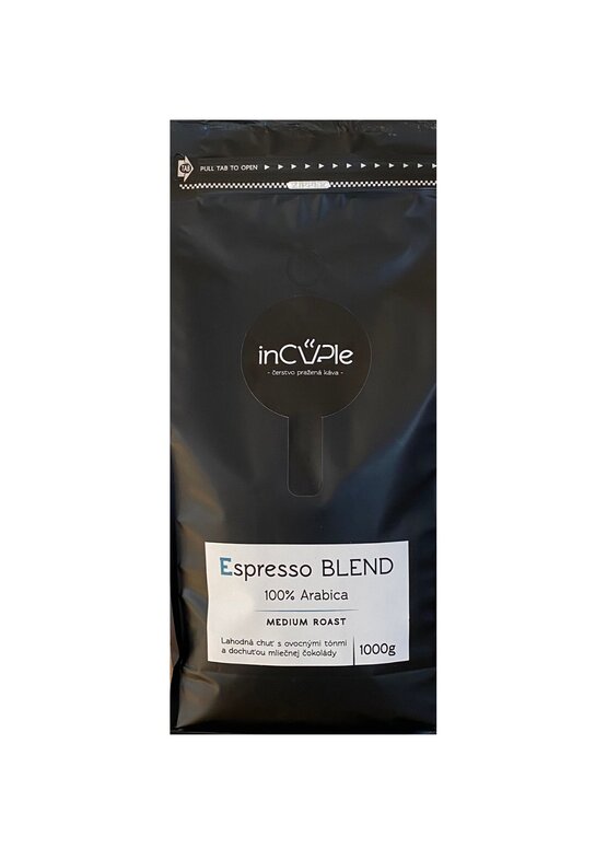  inCUPle Espresso Blend 100% Arabica čerstvě pražená zrnková káva 1000g