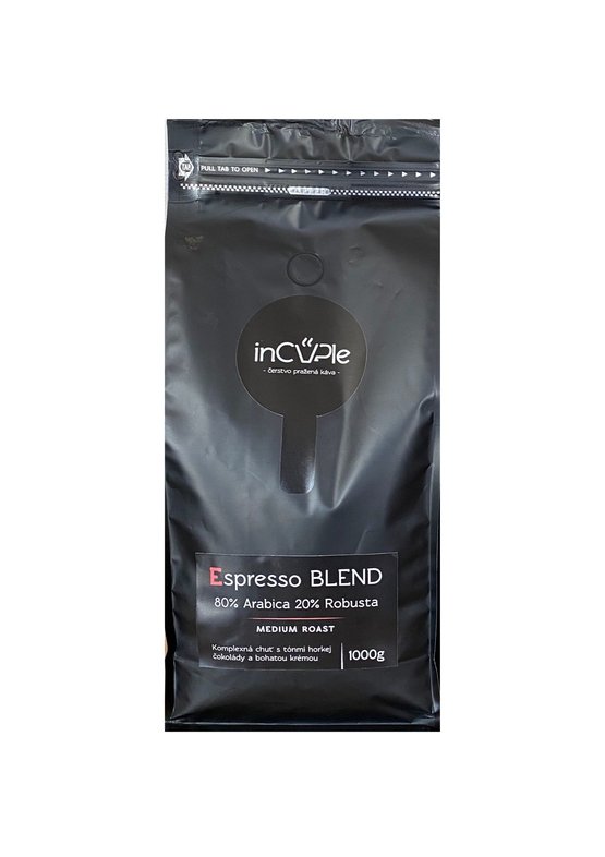  inCUPle Espresso Blend 80% Arabica 20% Robusta čerstvě pražená zrnková káva 1000g
