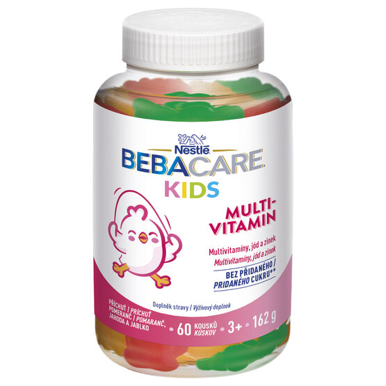 BEBACARE KIDS MULTIVITAMIN (želé medvídci, příchuť pomeranč, jahoda a jablko 1x60 ks)
