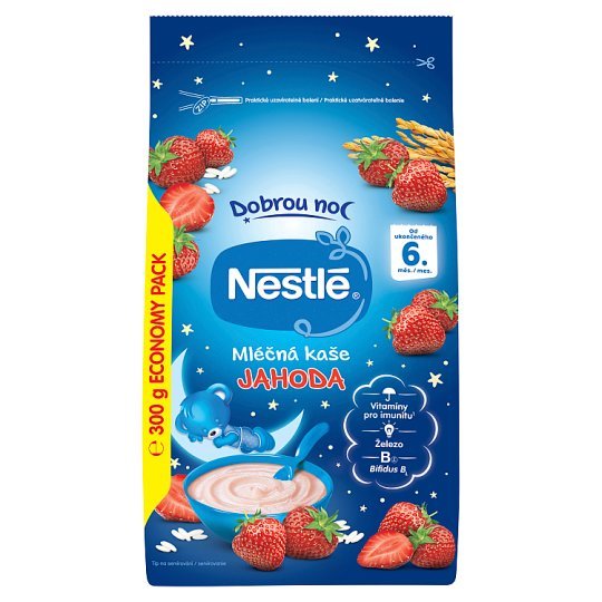 Nestlé Mléčna kaša JAHODA - Dobrou noc (od 6. mesiaca) 1x300 g