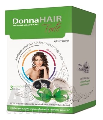 Donna HAIR Forte 3 měsíční kúra cps 90 ks + přívěšek 16 SWAROVSKI, 1x1 set