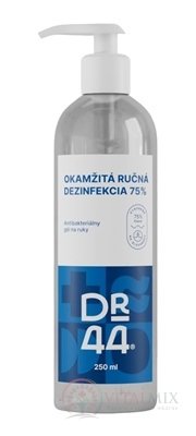 DR.44 OKAMŽITÁ RUČNÍ DEZINFEKCE antibakteriální gel (75% ethanol) 1x250 ml