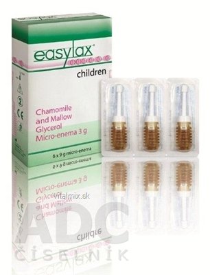 Easylax - heřmánkový glycerinové projímadlo pro děti 6x3 g