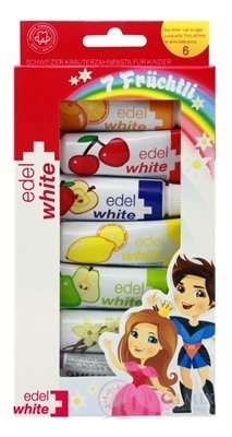EDEL-WHITE DĚTSKÉ DENTÁLNÍ PASTY s ovocnými příchutěmi 7x9,4 ml