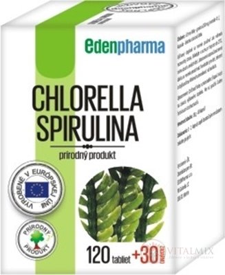 EDENPharma CHLORELLA + SPIRULINA tbl 120 + 30 zdarma (150 ks)