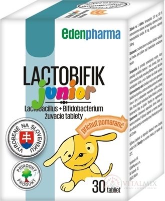 EDENPharma LACTOBIFIK junior žvýkací tablety, příchuť pomeranč 1x30 ks