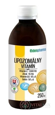 EDENPharma LIPOZOMÁLNÍ VITAMIN C + Zn + D3 + Se perorální roztok 1x250 ml