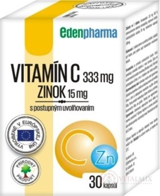 EDENPharma VITAMIN C + ZINEK cps s postupným uvolňováním 1x30 ks