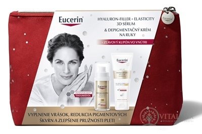 Eucerin Kazeta HYALURON-FILLER + ELASTICITY 3D sérum 30 ml + depigmentační krém na ruce 75 ml (Vánoce 2021) 1x1 set