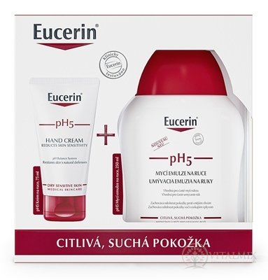 Eucerin Kazeta PH5 krém na ruce 75 ml + mycí emulze na ruce 250 ml (Vánoce 2022) 1x1 set