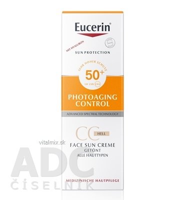 Eucerin SUN PHOTOAGING CONTROL CC KRÉM SPF 50+ krém na opalování na obličej, světlý 1x50 ml