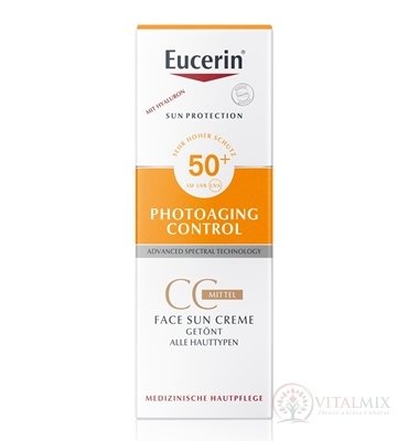 Eucerin SUN PHOTOAGING CONTROL CC KRÉM SPF 50+ krém na opalování na obličej, středně tmavý 1x50 ml