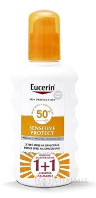 Eucerin SUN SENSITIVE FAMILY PACK 2020 na opalování (dětský sprej SPF 50+ 200 ml + transparentní sprej SPF30 200 ml) 1x1 set