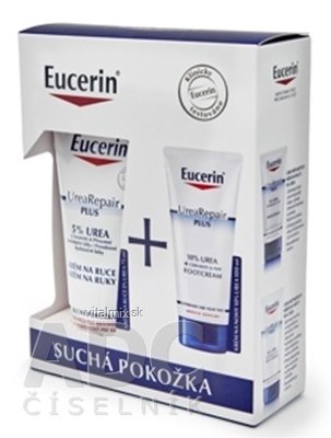 Eucerin UreaRepair PLUS Vánoční kazeta krém na nohy 100 ml + krém na ruce 75 ml, 1x1 set