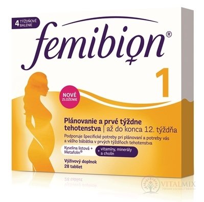 Femibion 1 Plánování a první týdny těhotenství tbl (kys. Listovat + vitamíny, minerály) 1x28 ks