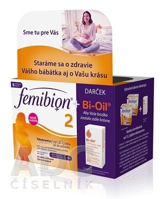 Femibion 2 Kys. listová a Metafolin + DHA + VIT.D3 Duopack (2x28 tbl + 2x28 cps), na 60 dní + dárek (Bi-Oil 1x25 ml), 1x1 set