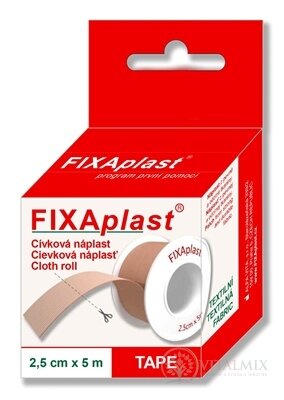 FIXAplast cívkové náplast textilní 2,5cm x 5m, 1x1 ks