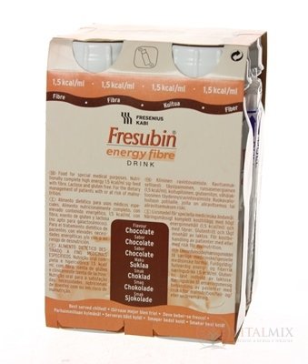 Fresubin Energy fibre DRINK EasyBottle, příchuť čokoládová, 4x200 ml (800 ml)