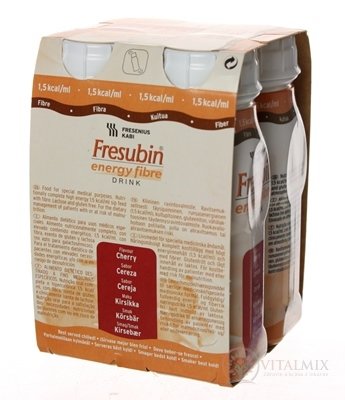 Fresubin Energy fibre DRINK EasyBottle, příchuť višňová, 4x200 ml (800 ml)